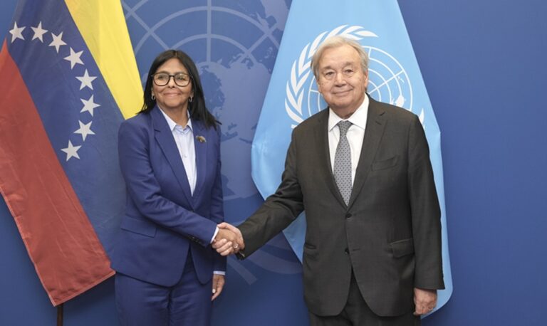 Guterres recibe a Delcy Rodríguez antes de su reunión con Trump y de intervenir en la ONU