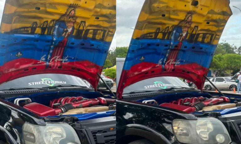 Homenaje a La Chinita en la capota de una camioneta se vuelve viral en TikTok