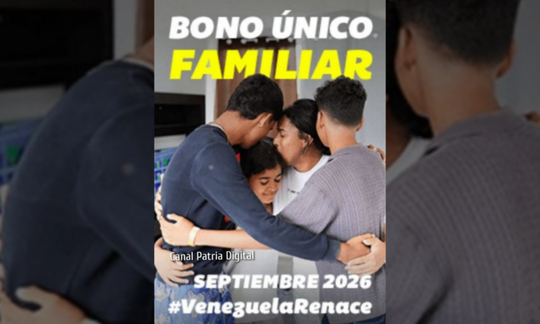 Pagan el Bono Único Familiar de septiembre por Patria: $14,95