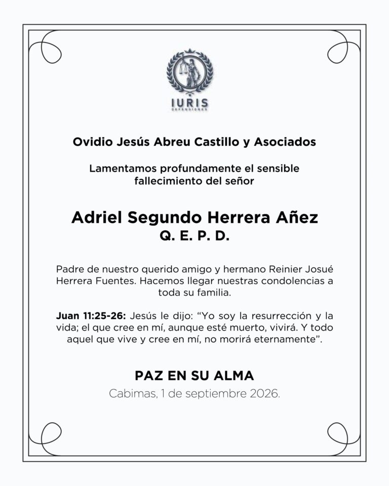 Obituario Adriel Segundo Herrera Añez