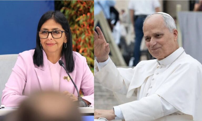 Delcy Rodríguez desea plena recuperación al Papa tras diagnóstico de cáncer de pulmón